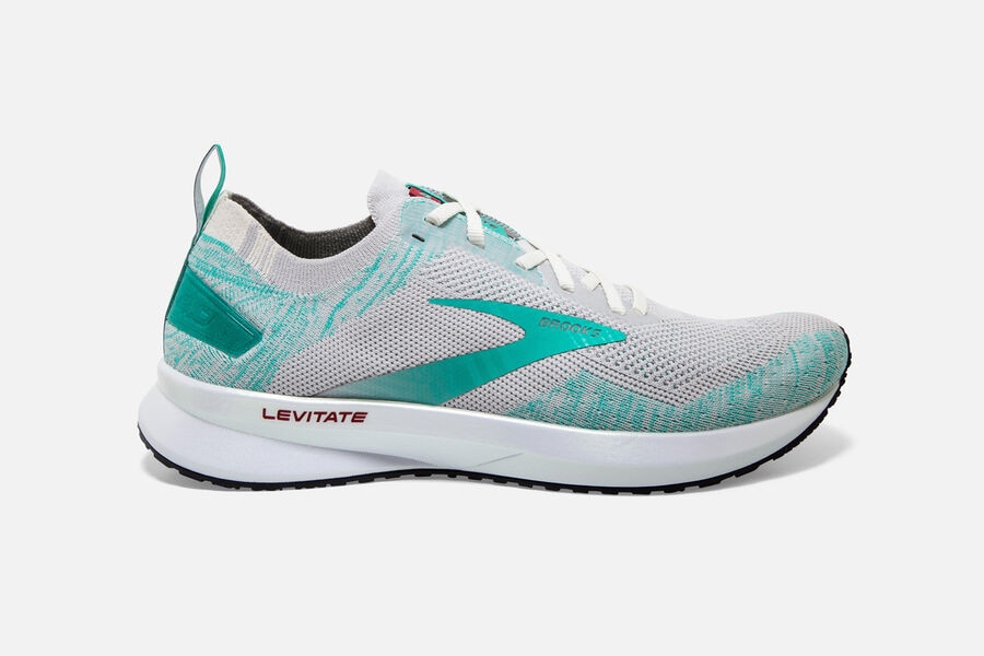 Brooks Levitate 4 Road Running Shoes - Womens - Grey/Turquoise - PG6357841